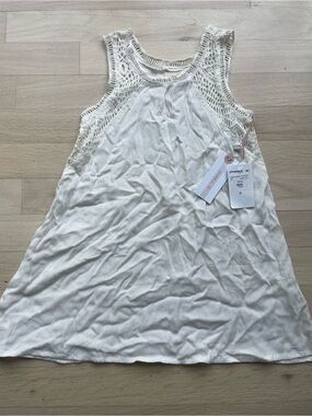 O'Neill Cream Crochet-Back Casual Girls' Tank Cover-up/ Dress